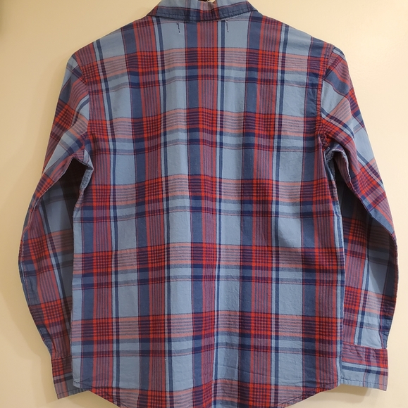 Old Navy blue and red long sleeve button down, Size 10-12. - Picture 2 of 4